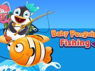 Baby Penguin Fishing